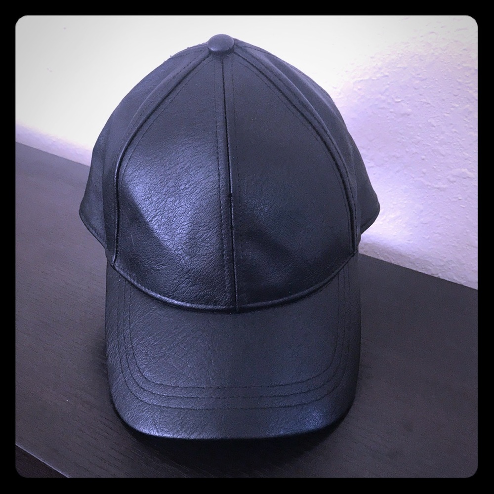 Black pleather cap